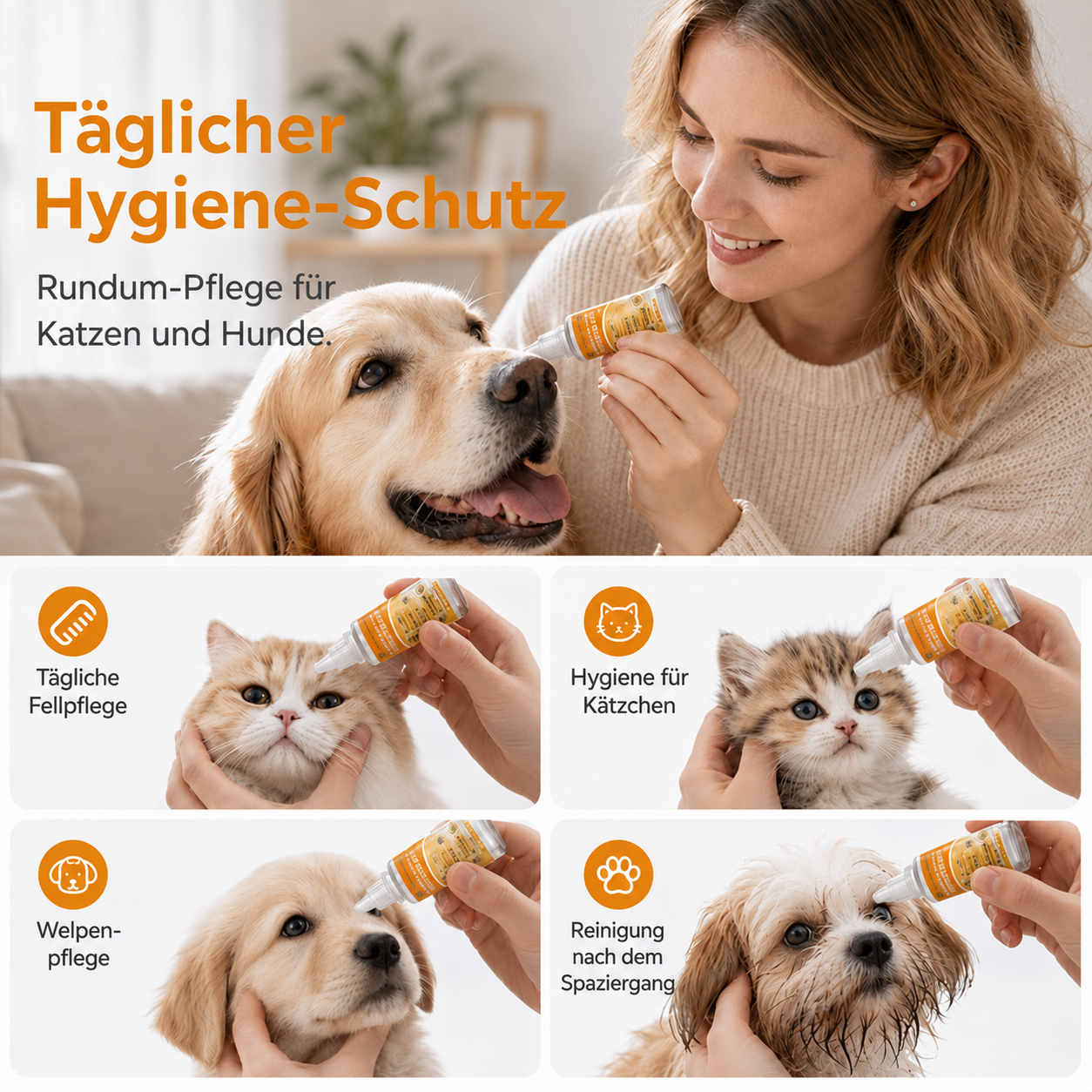 🔥Sanfte Essenz zur Entfernung von Tränenflecken bei Haustieren🐱🐶 – Pflegende Tropfen