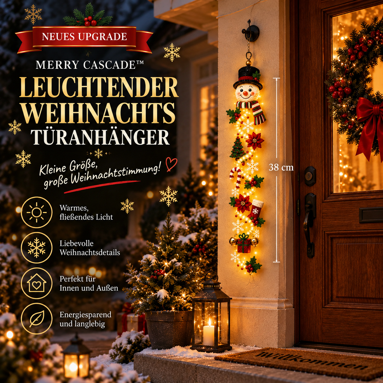 🎅Leuchtender Weihnachtstürhänger🎄 (2 Kaufen, KOSTENLOSER VERSAND)