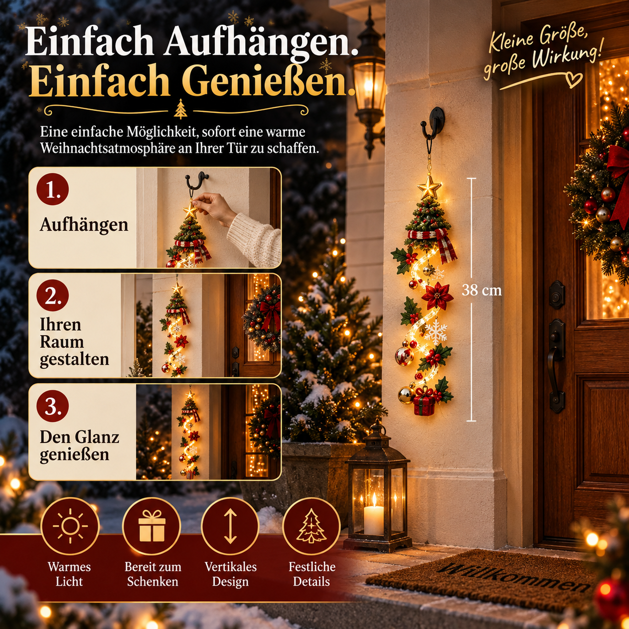 🎅Leuchtender Weihnachtstürhänger🎄 (2 Kaufen, KOSTENLOSER VERSAND)