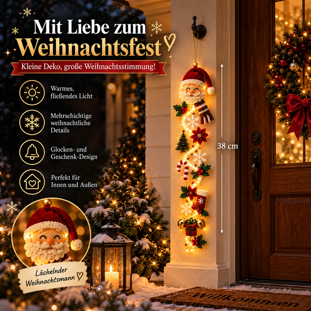 🎅Leuchtender Weihnachtstürhänger🎄 (2 Kaufen, KOSTENLOSER VERSAND)