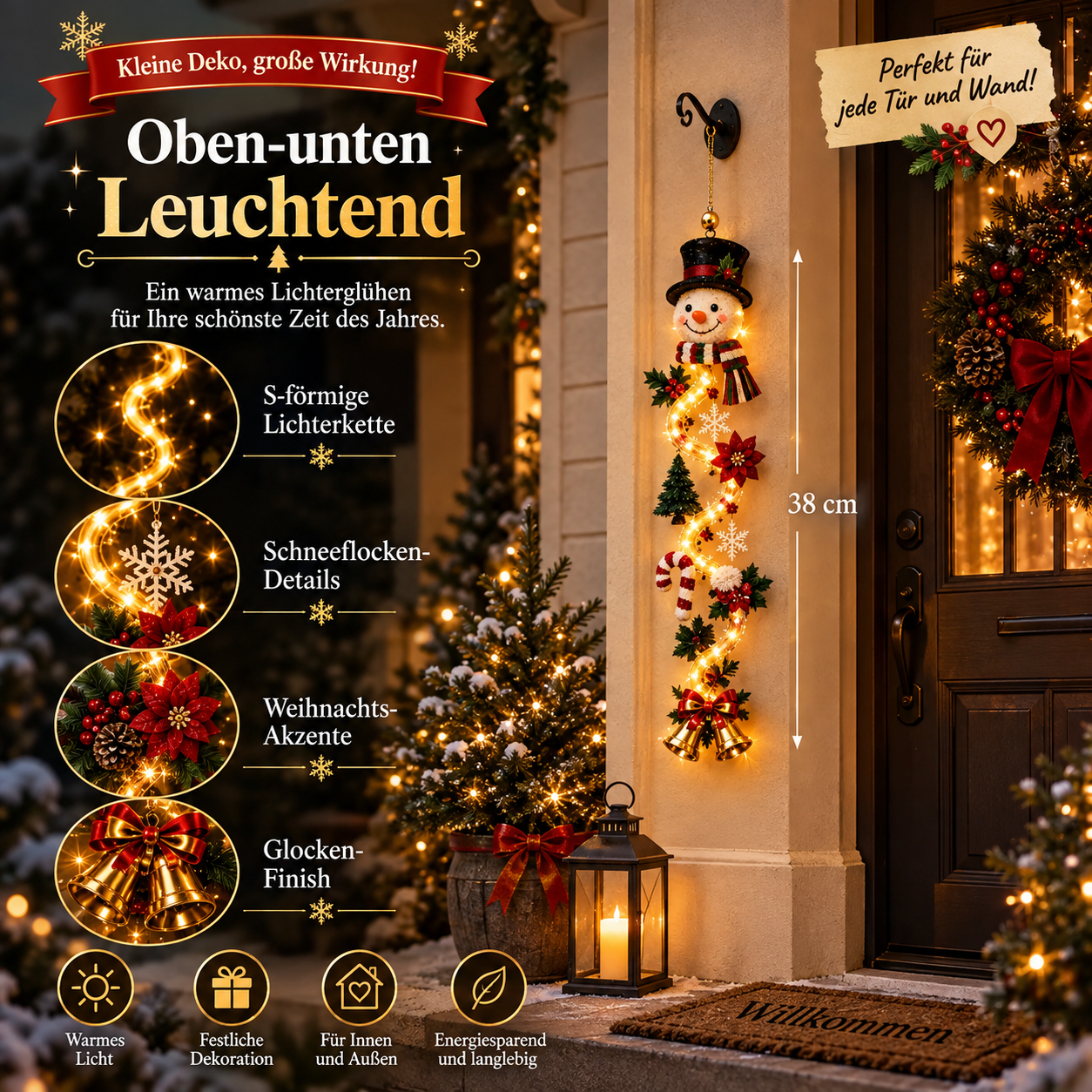 🎅Leuchtender Weihnachtstürhänger🎄 (2 Kaufen, KOSTENLOSER VERSAND)