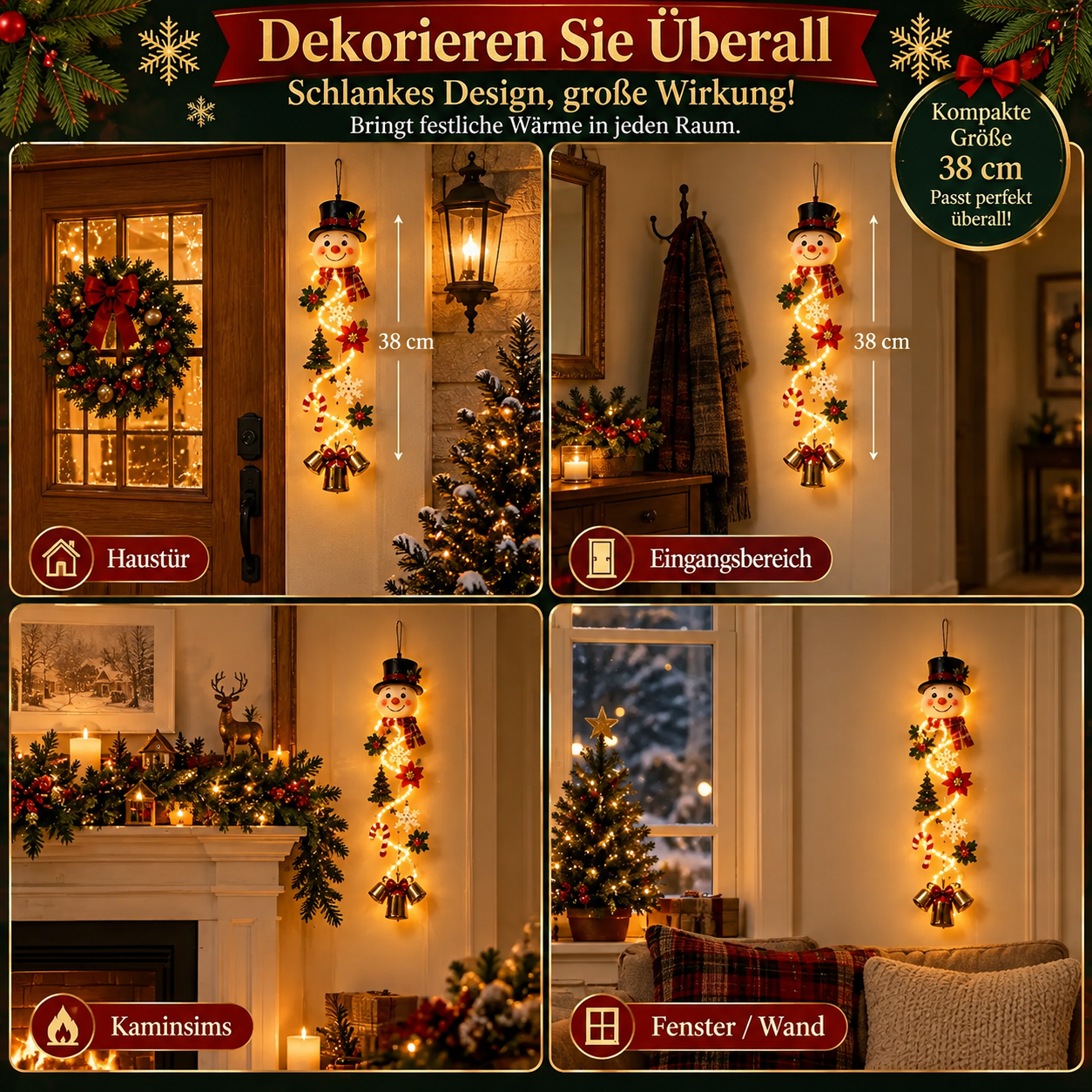 🎅Leuchtender Weihnachtstürhänger🎄 (2 Kaufen, KOSTENLOSER VERSAND)