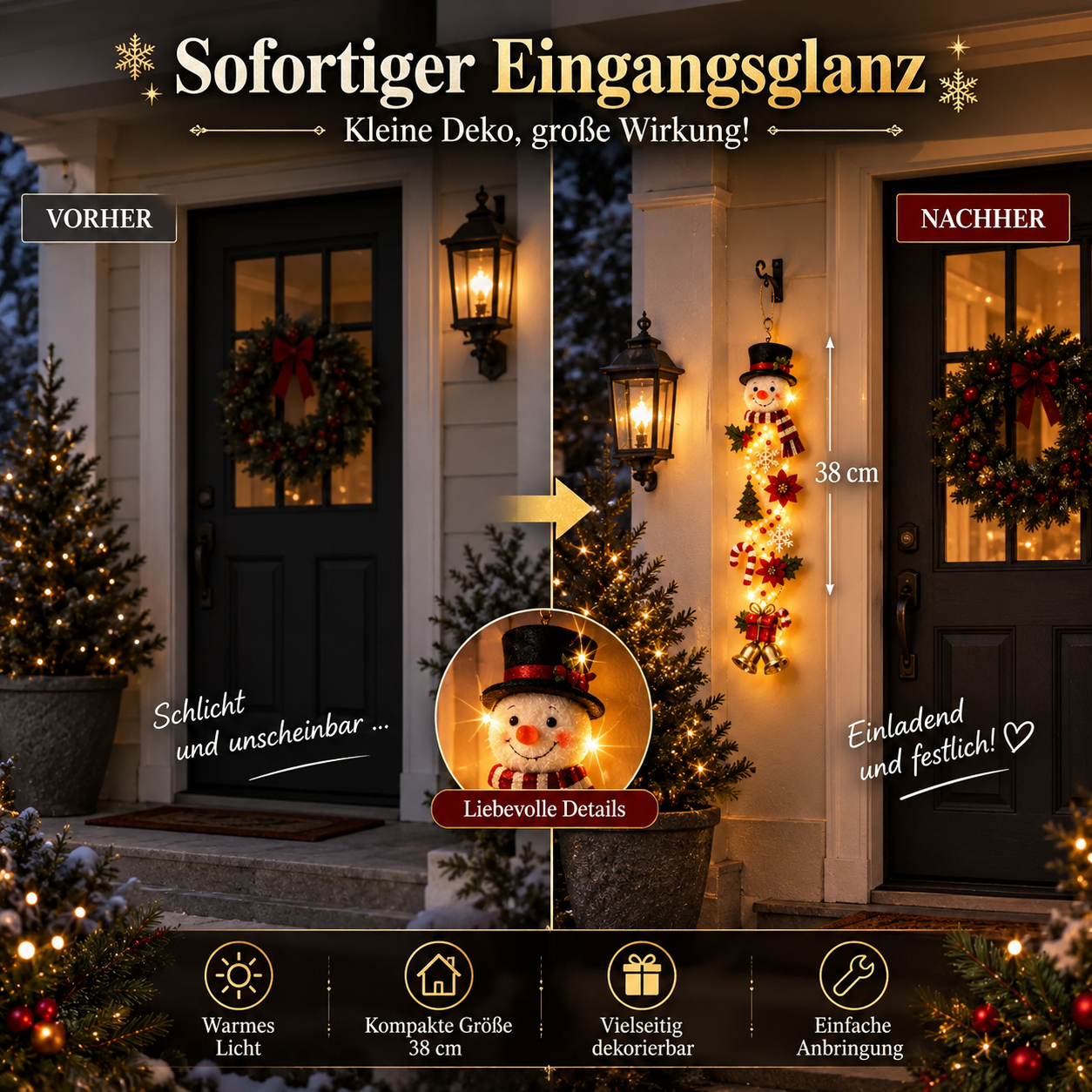 🎅Leuchtender Weihnachtstürhänger🎄 (2 Kaufen, KOSTENLOSER VERSAND)