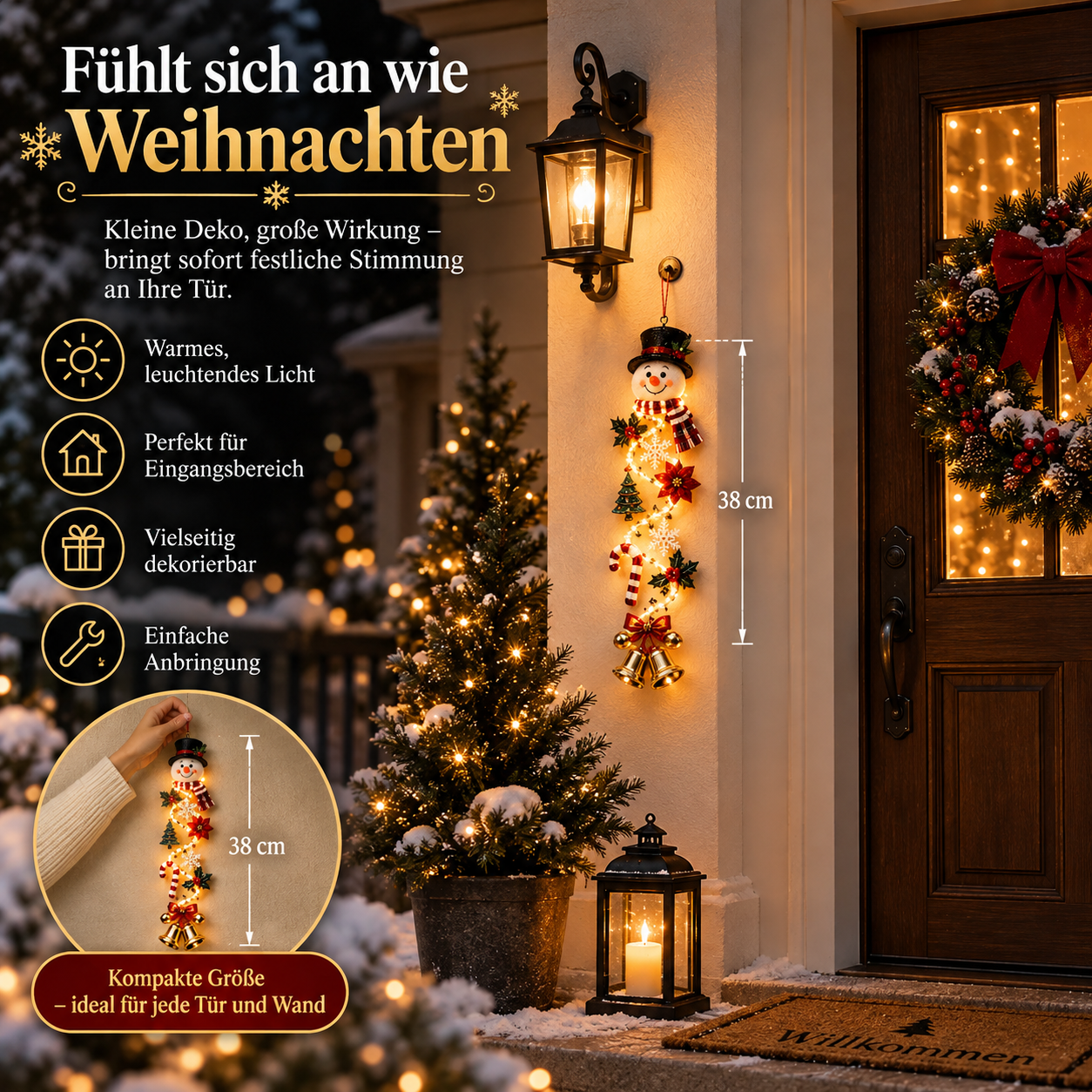 🎅Leuchtender Weihnachtstürhänger🎄 (2 Kaufen, KOSTENLOSER VERSAND)