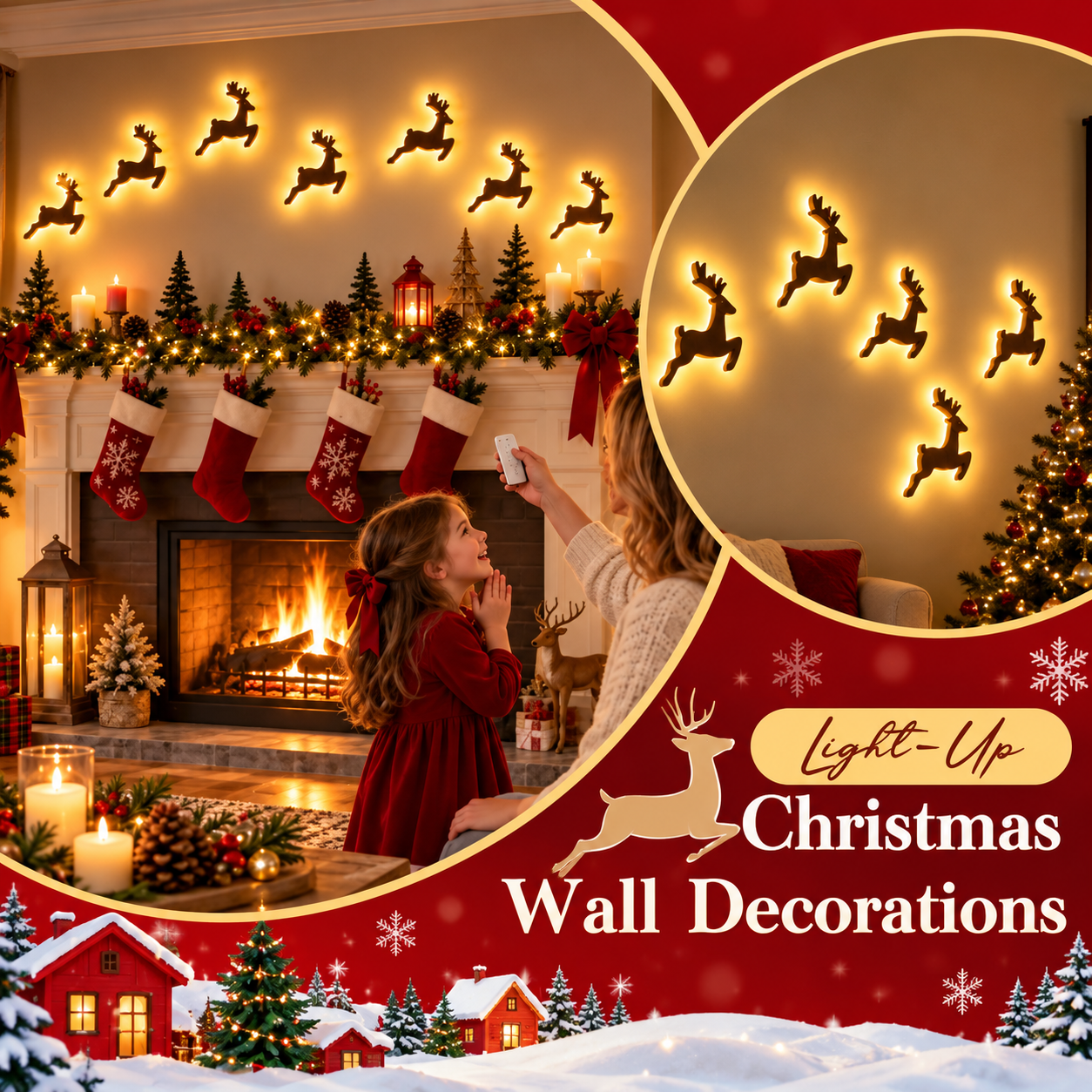 🎄LED-Wanddekorationen für Weihnachten✨Festliche Weihnachtsbeleuchtung