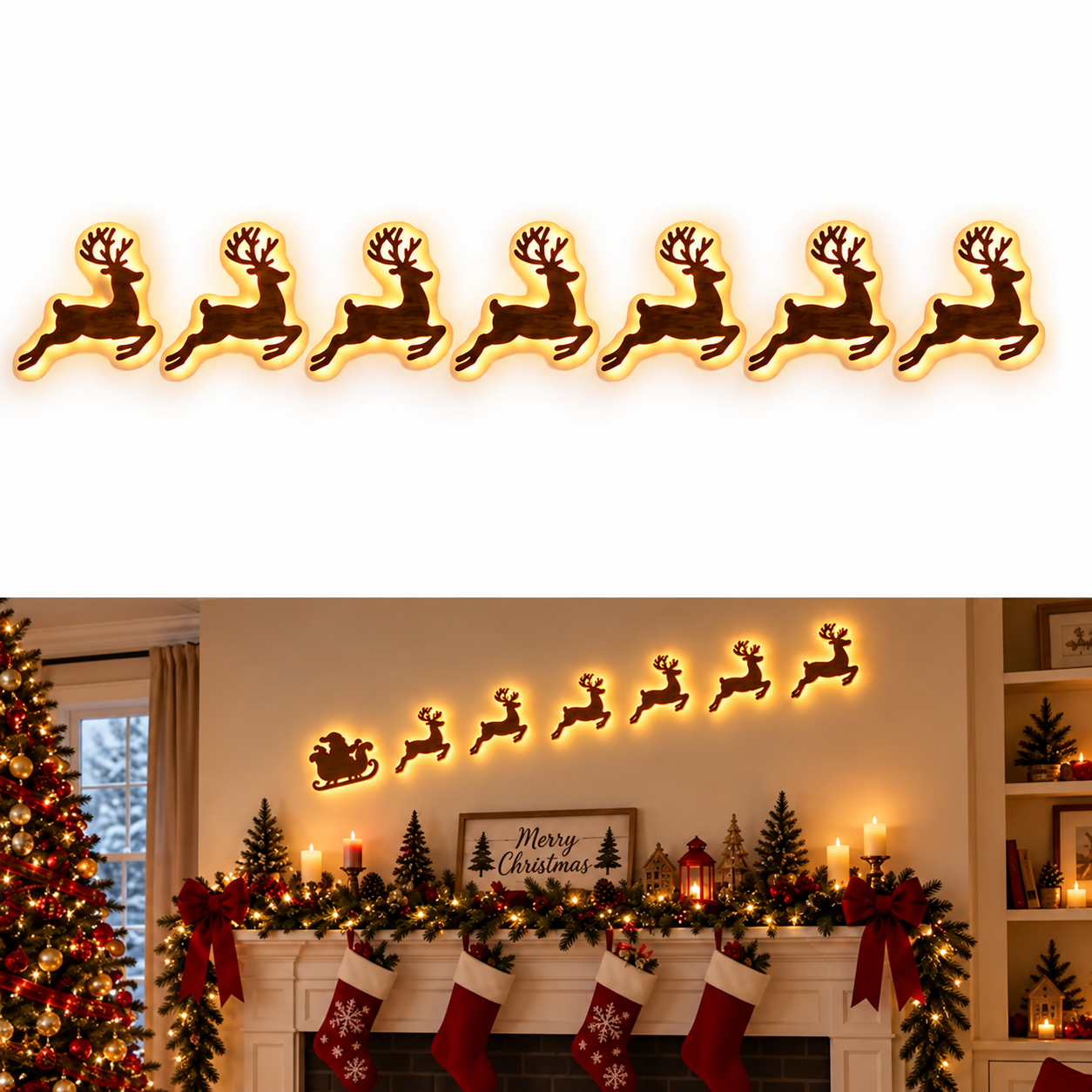 🎄LED-Wanddekorationen für Weihnachten✨Festliche Weihnachtsbeleuchtung