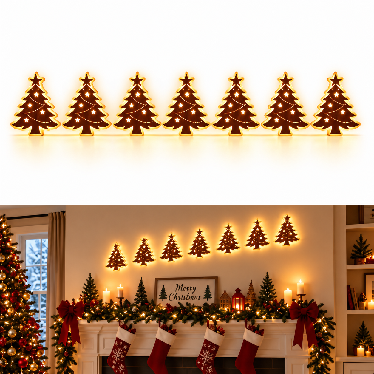 🎄LED-Wanddekorationen für Weihnachten✨Festliche Weihnachtsbeleuchtung