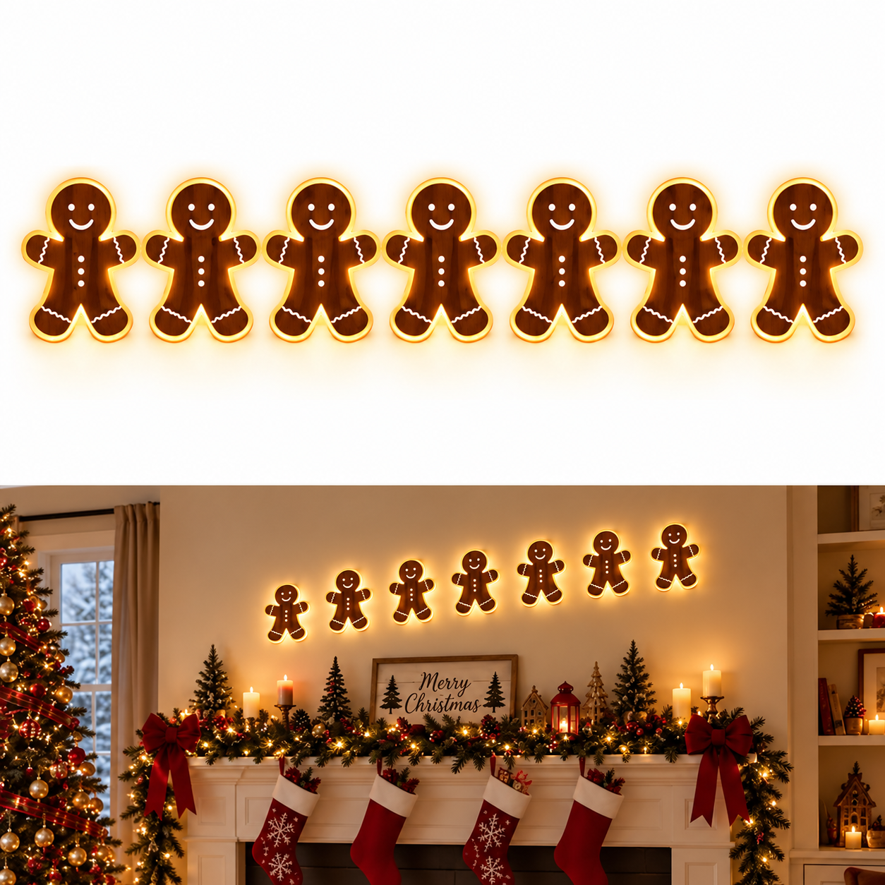 🎄LED-Wanddekorationen für Weihnachten✨Festliche Weihnachtsbeleuchtung