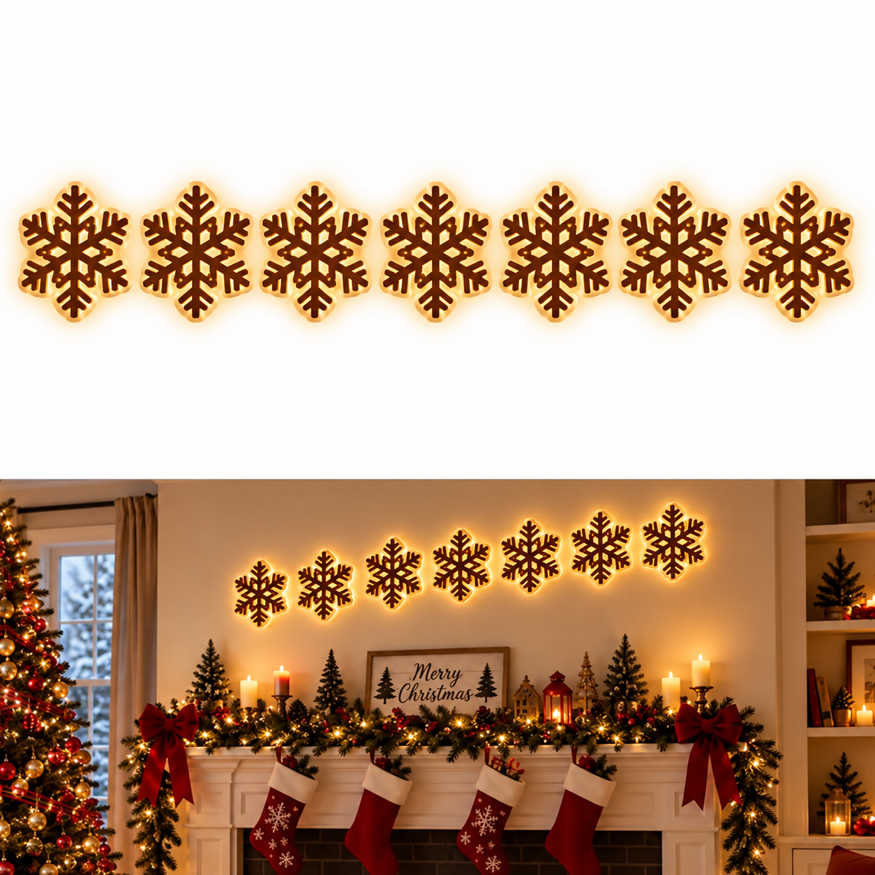 🎄LED-Wanddekorationen für Weihnachten✨Festliche Weihnachtsbeleuchtung
