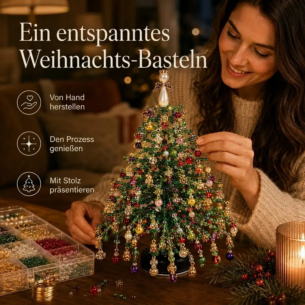 🎄✨DIY-Perlen-Weihnachtsbaum-Schmuck-Bastelset– 🎅Gestalte deine eigene funkelnde Weihnachtsdekoration