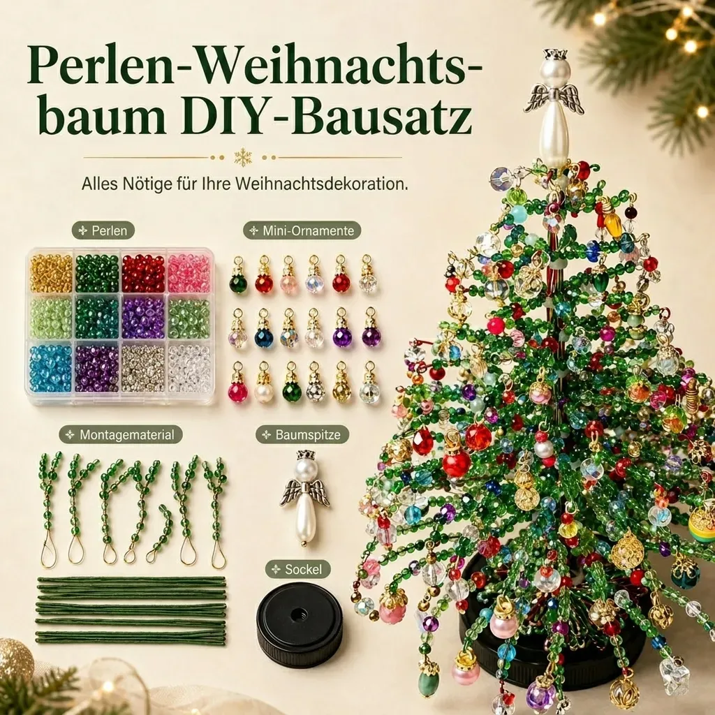 🎄✨DIY-Perlen-Weihnachtsbaum-Schmuck-Bastelset– 🎅Gestalte deine eigene funkelnde Weihnachtsdekoration