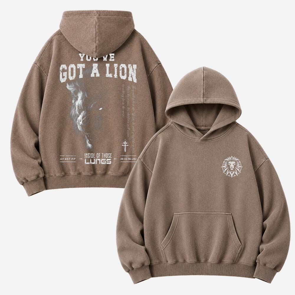 You've Got A Lion Vintage Washed Hoodie