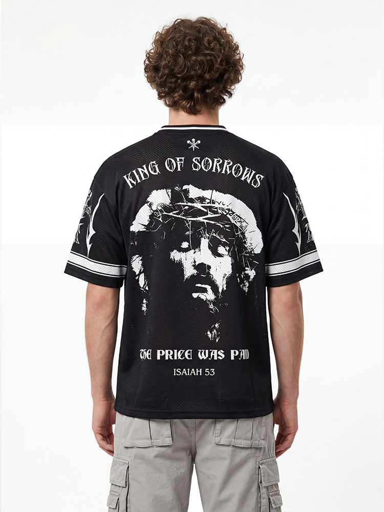 Gothic Crest Graphic Mesh Jersey