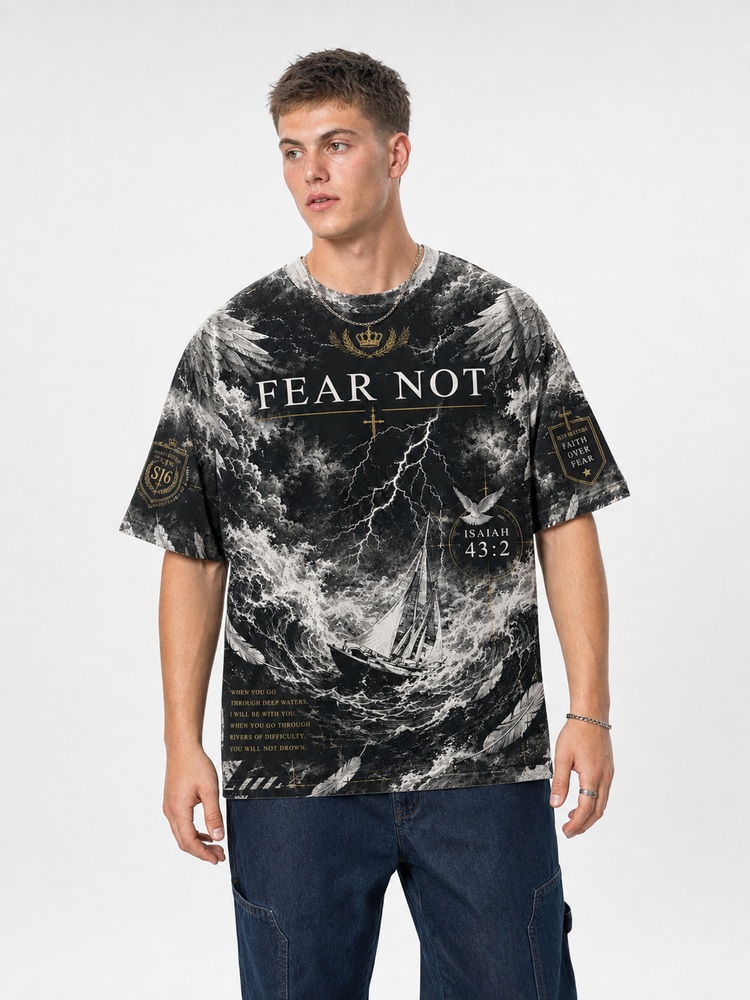 Fearless Storm Eco Oversized Graphic Tees · GRS Certified