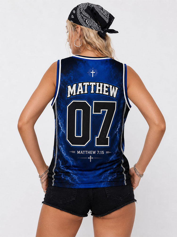 Wolf and Sheep Graphic Mesh Jersey Tank Top