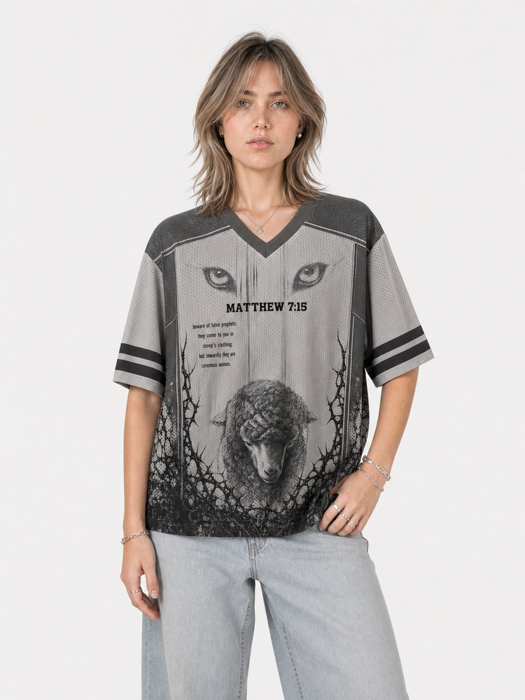 Wolf and Sheep Graphic Mesh Jersey