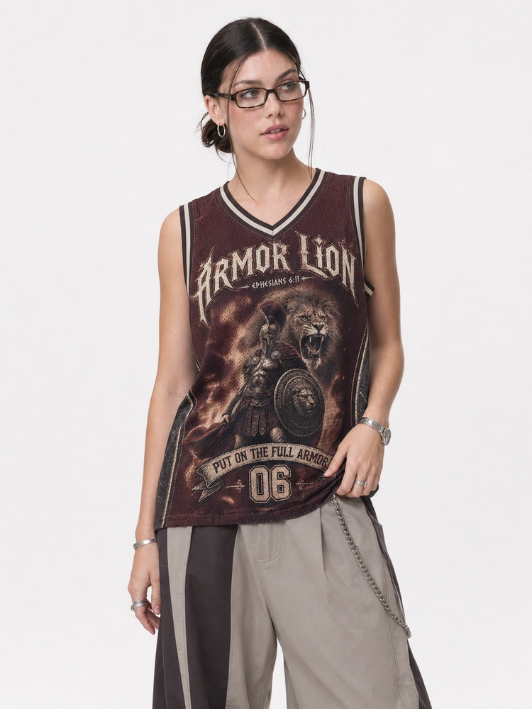 Armor Lion Graphic Mesh Jersey Tank Top