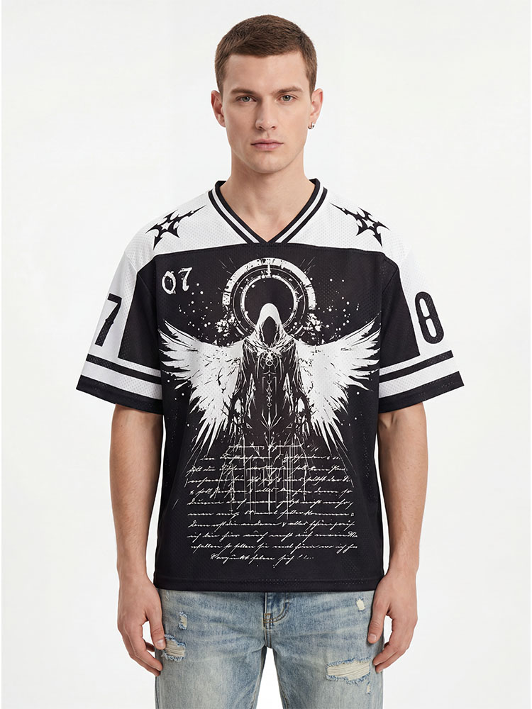 Fallen Angel Wings Graphic Mesh Jersey