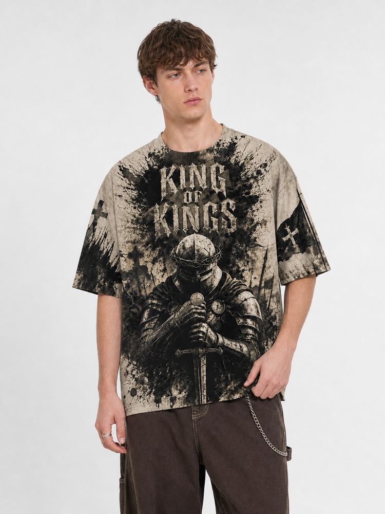 Crowned Lion Eco Oversized Graphic Tees · GRS Certified