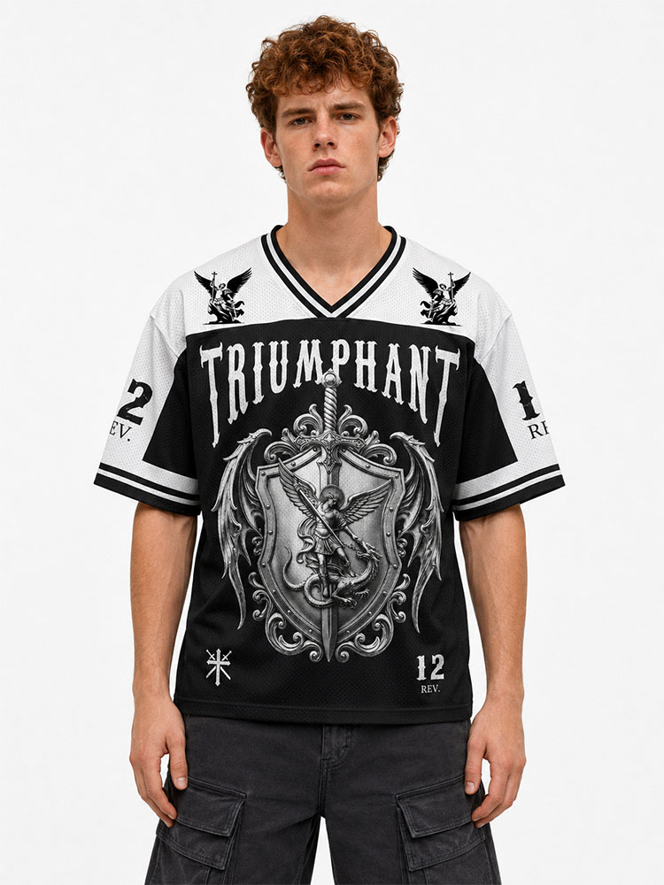 Crimson Sky Battle Cross Graphic Mesh Jersey