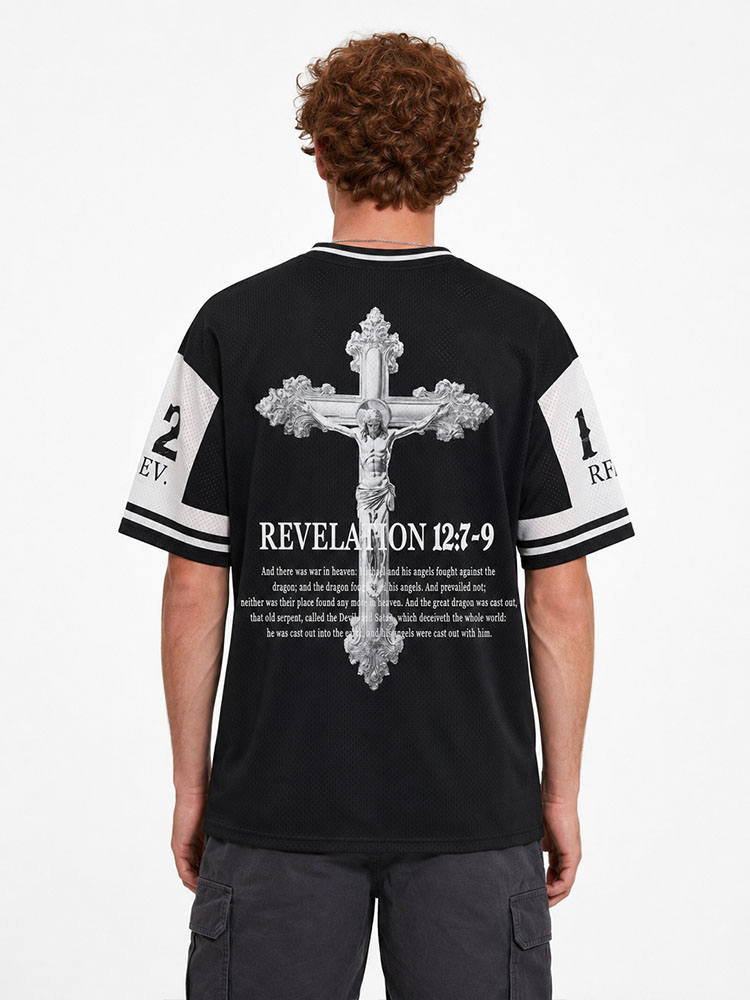 Crimson Sky Battle Cross Graphic Mesh Jersey