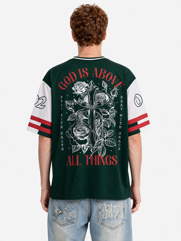 Sovereign Grace Blade Floral Graphic Mesh Jersey