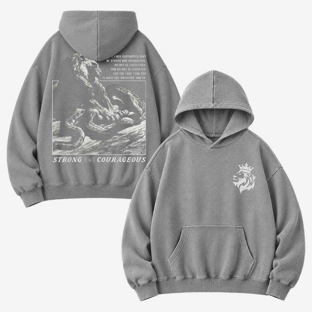 Strong and Courageous Vintage Washed Hoodie