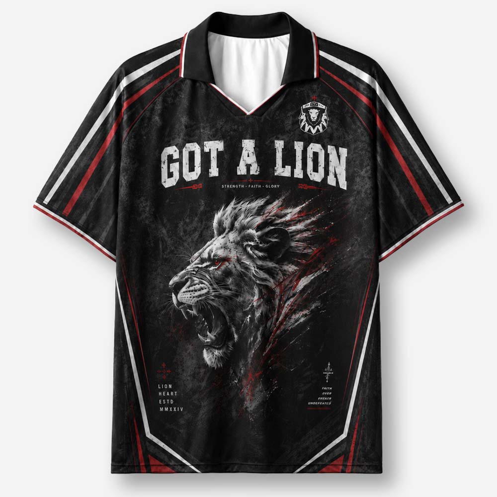 You've Got A Lion Graphic Collar Jersey