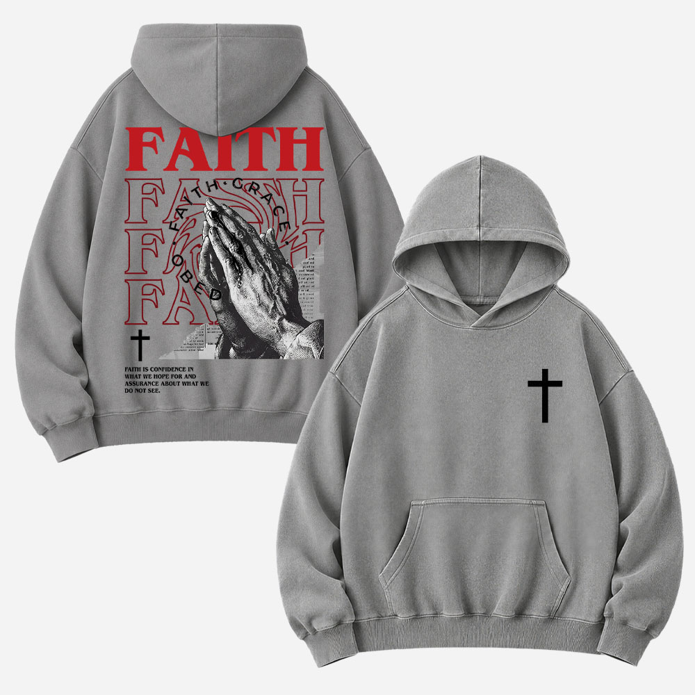 Clasped Hands Vintage Washed Hoodie