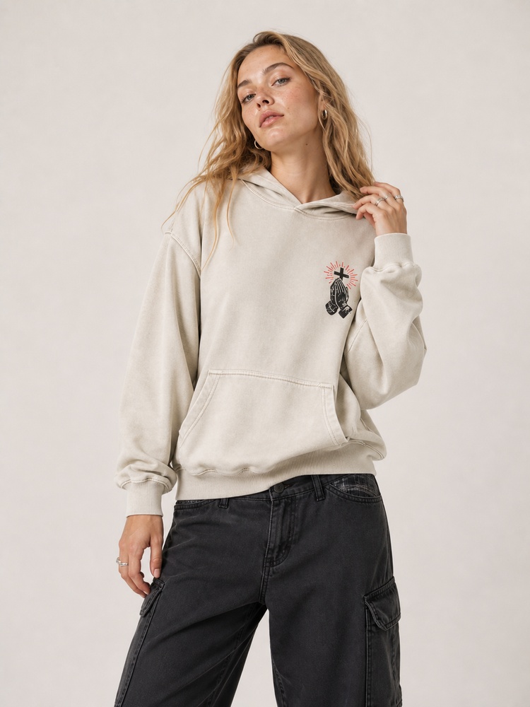 Rose Hands Vintage Washed Hoodie
