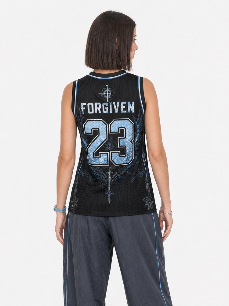 Fearless Sword Graphic Mesh Jersey Tank Top