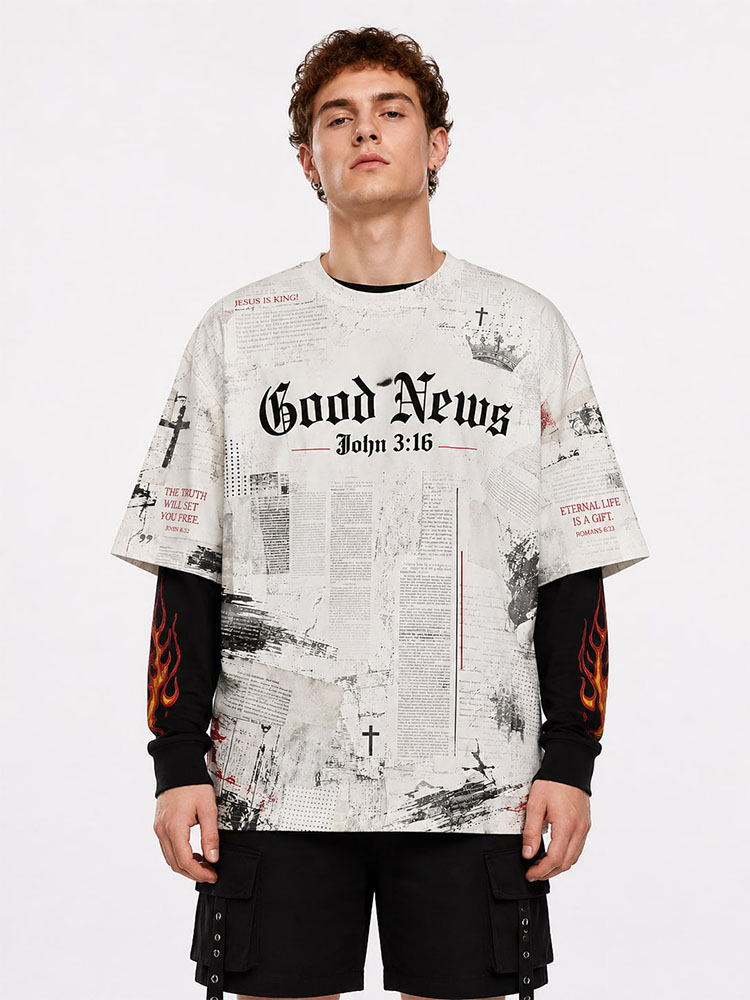 The Good News Eco Oversized Graphic Tees · GRS Certified