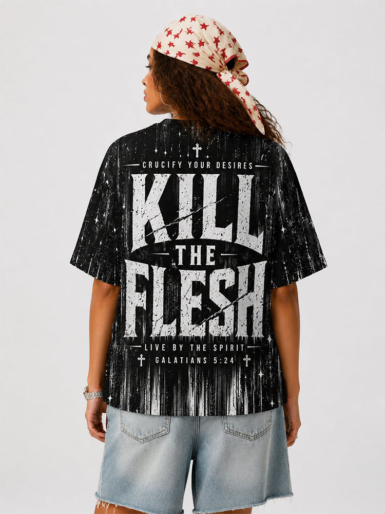 Kill the Flesh Eco Oversized Graphic Tees · GRS Certified