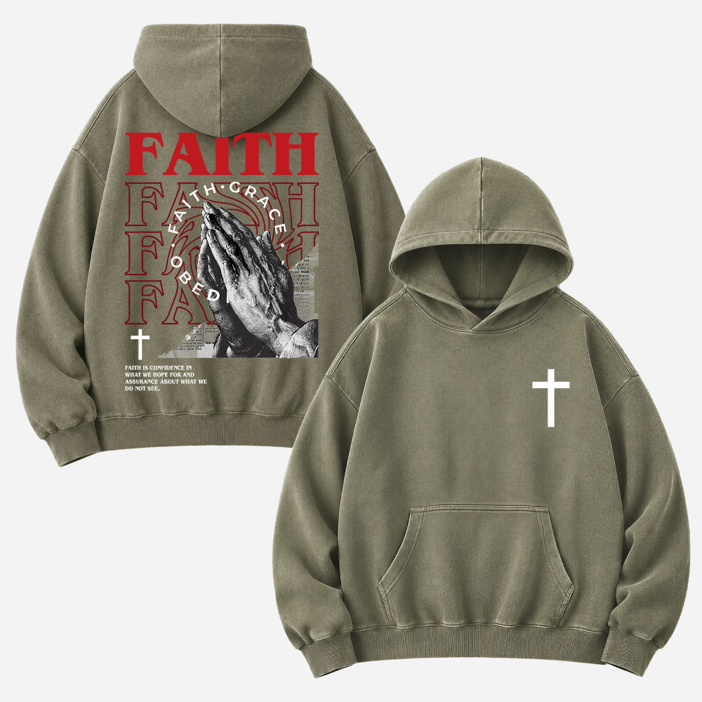 Clasped Hands Vintage Washed Hoodie
