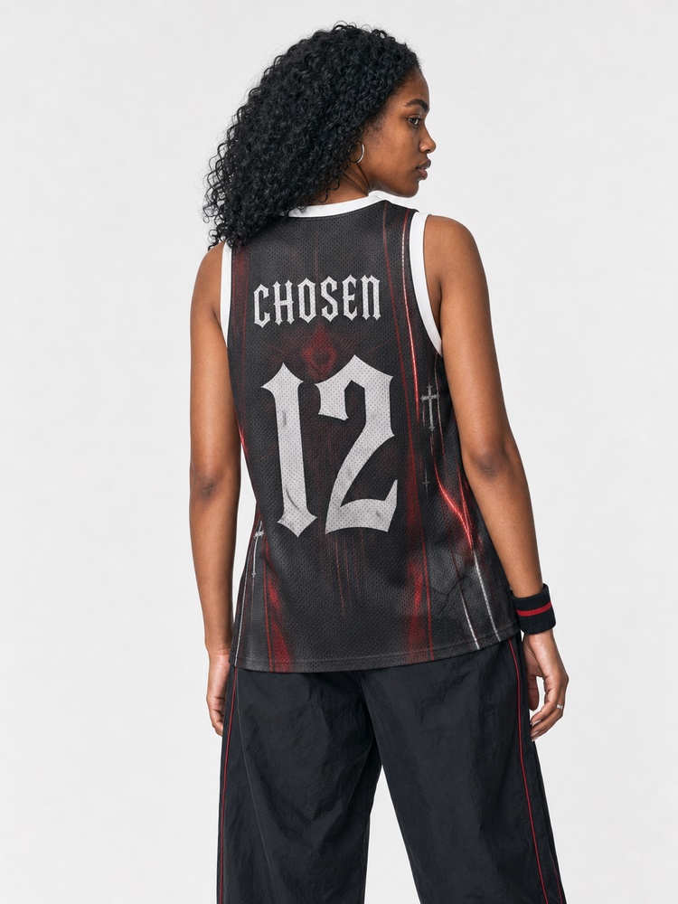 Radiant Heart Graphic Mesh Jersey Tank Top