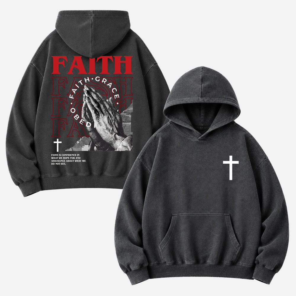 Clasped Hands Vintage Washed Hoodie