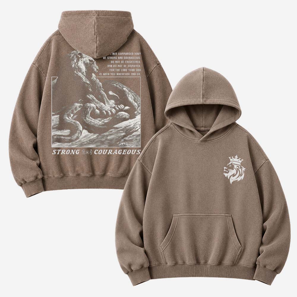 Strong and Courageous Vintage Washed Hoodie