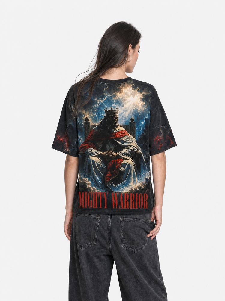 Mighty Warrior Eco Oversized Graphic Tees · GRS Certified
