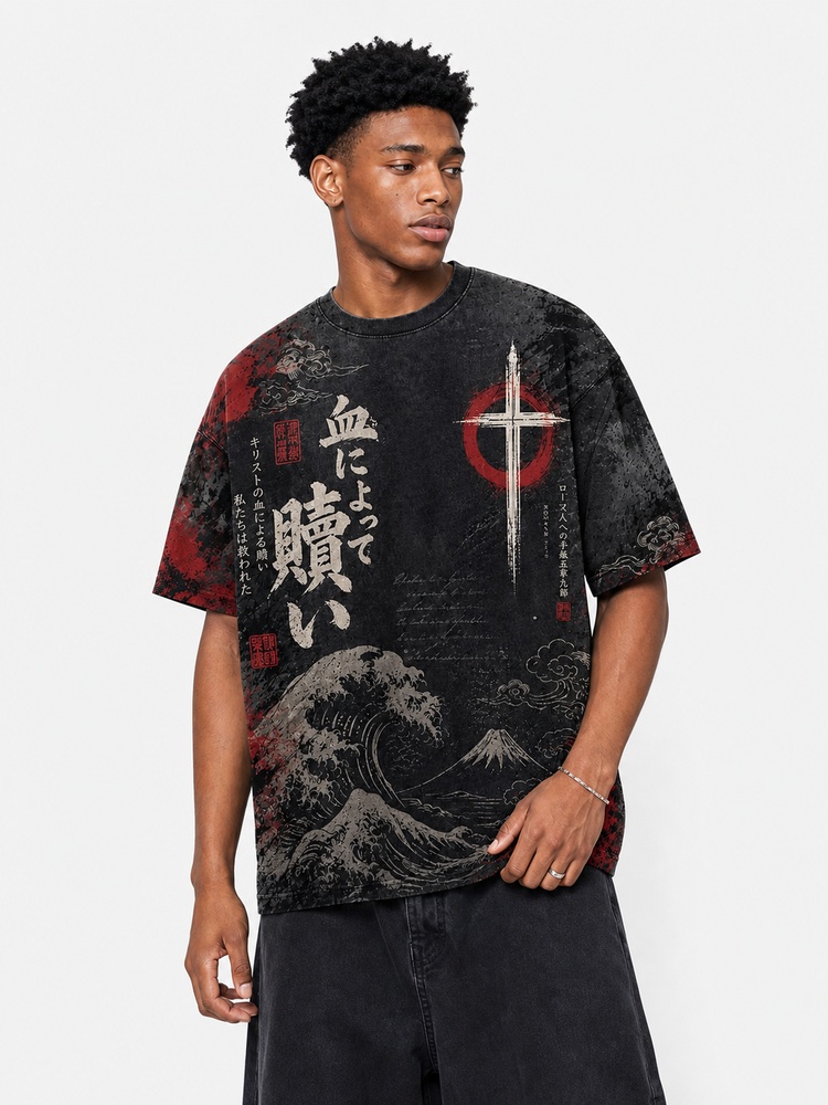 By The Blood Eco Oversized Graphic Tees · GRS Certified