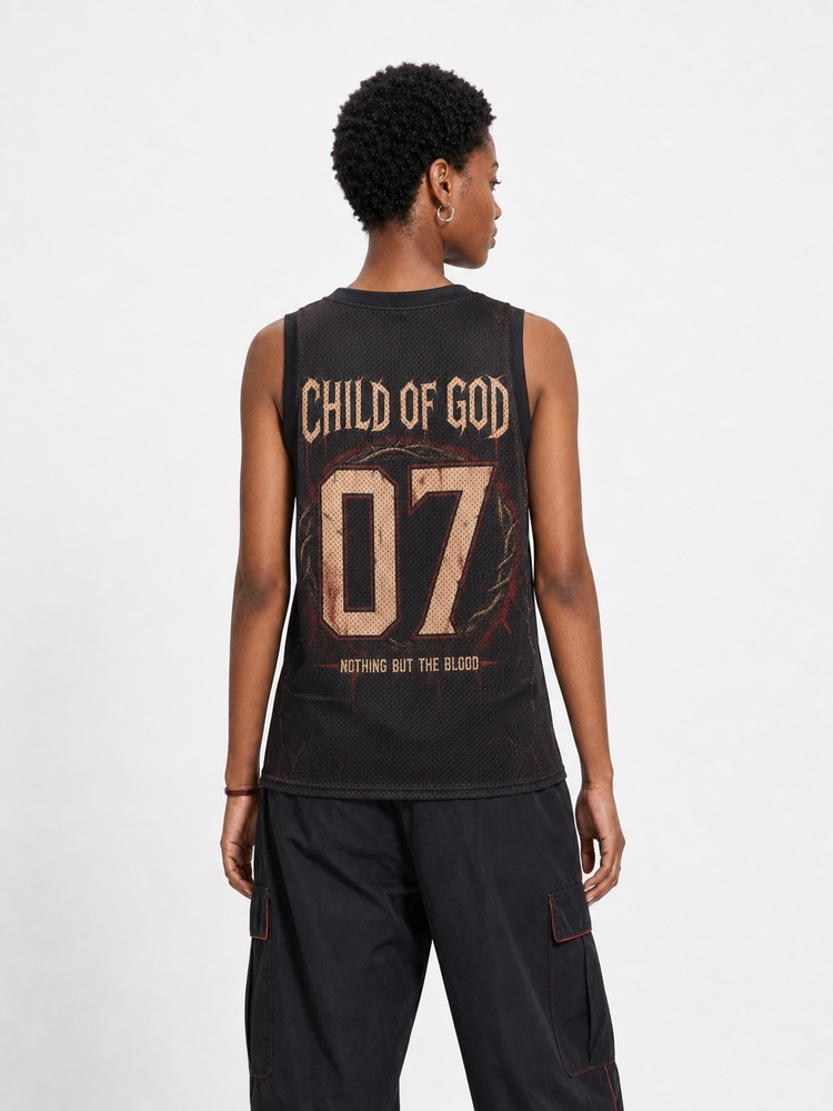 Thorn Blood Graphic Mesh Jersey Tank Top