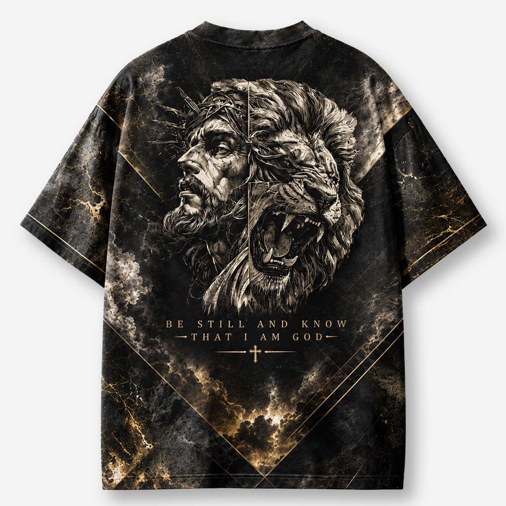 Fearless Lion Eco Oversized Graphic Tees · GRS Certified