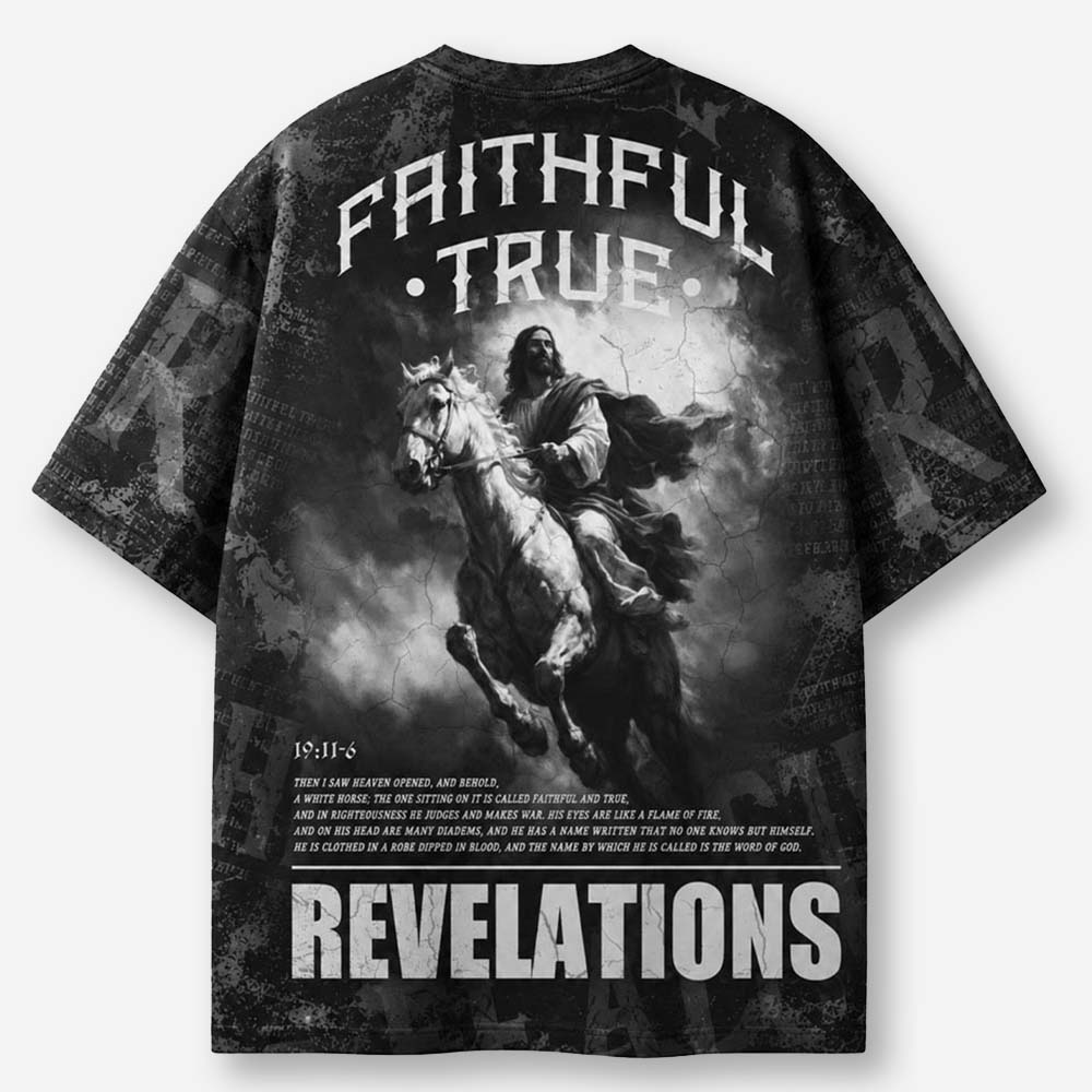 White Horse Rider Eco Oversized Graphic Tees · GRS Certified