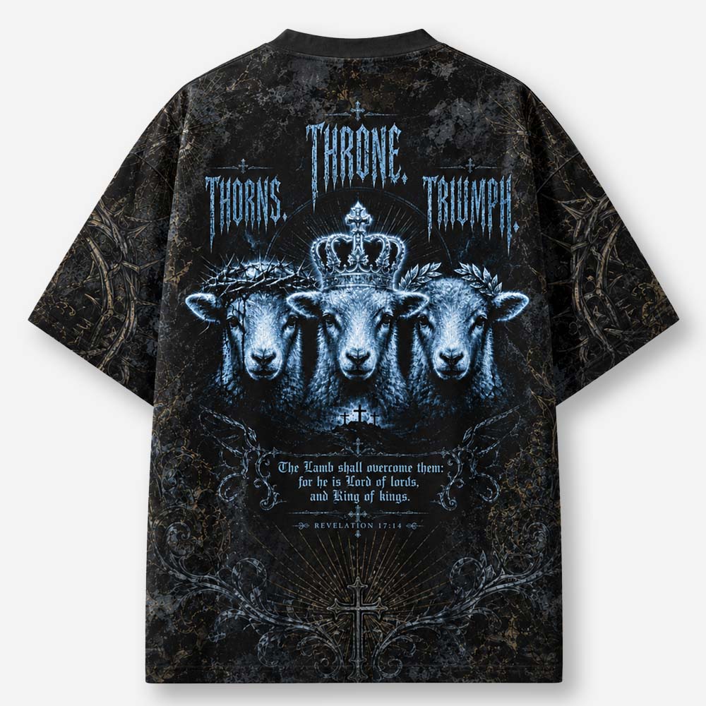 Crowned Lamb Eco Oversized Graphic Tees · GRS Certified