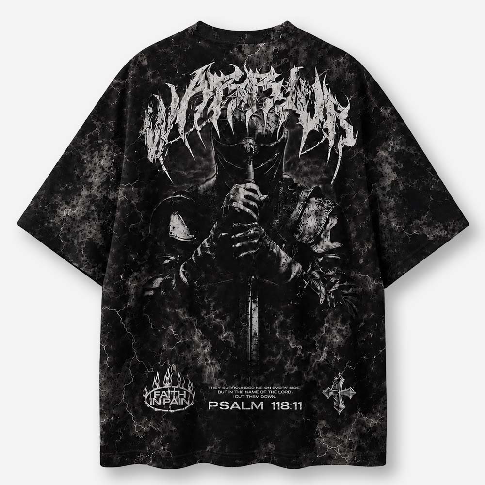 Warfare Knight Eco Oversized Graphic Tees · GRS Certified