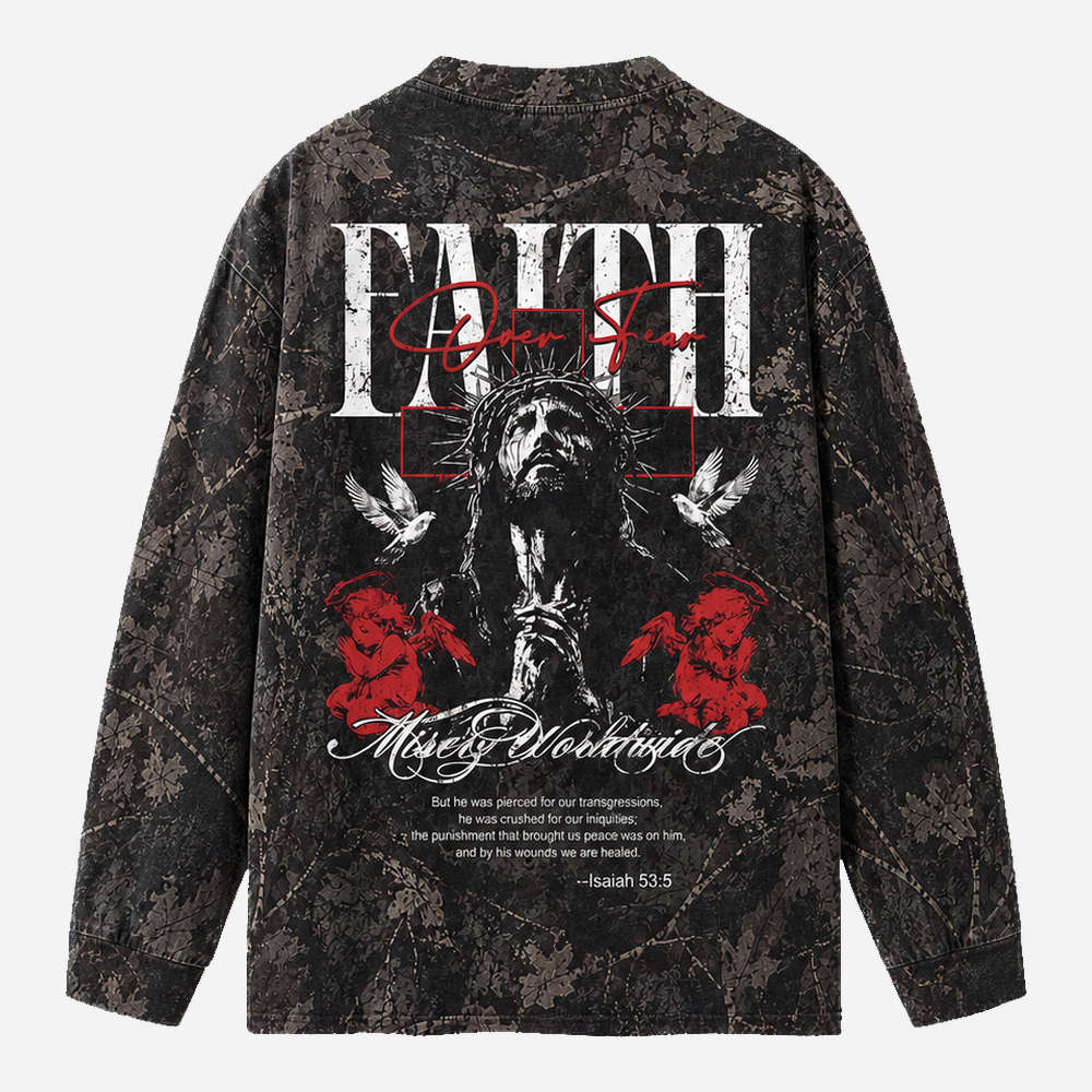 Overcome Eco Oversized Long-Sleeve Graphic Tees · GRS Certified
