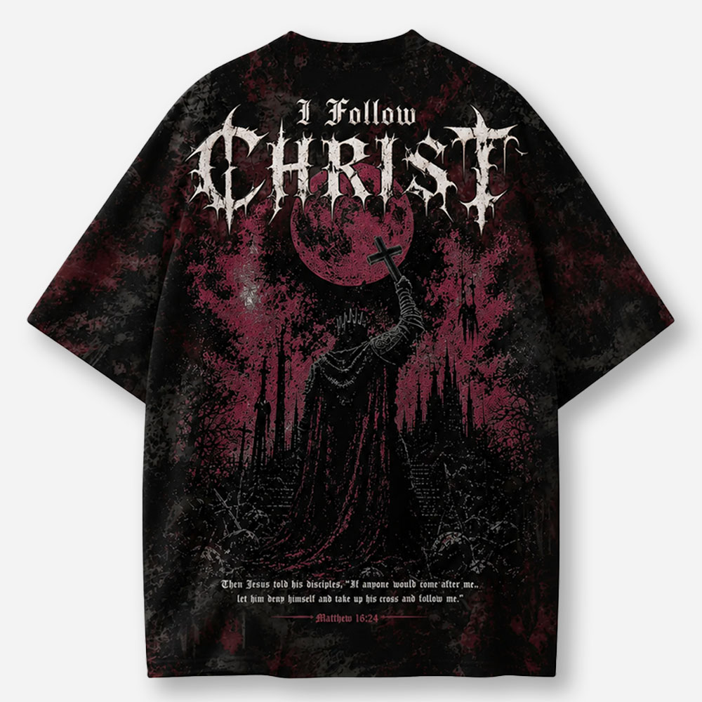 Crimson Follower Eco Oversized Graphic Tees · GRS Certified