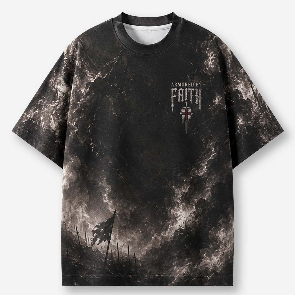 Armored Knight Eco Oversized Graphic Tees · GRS Certified