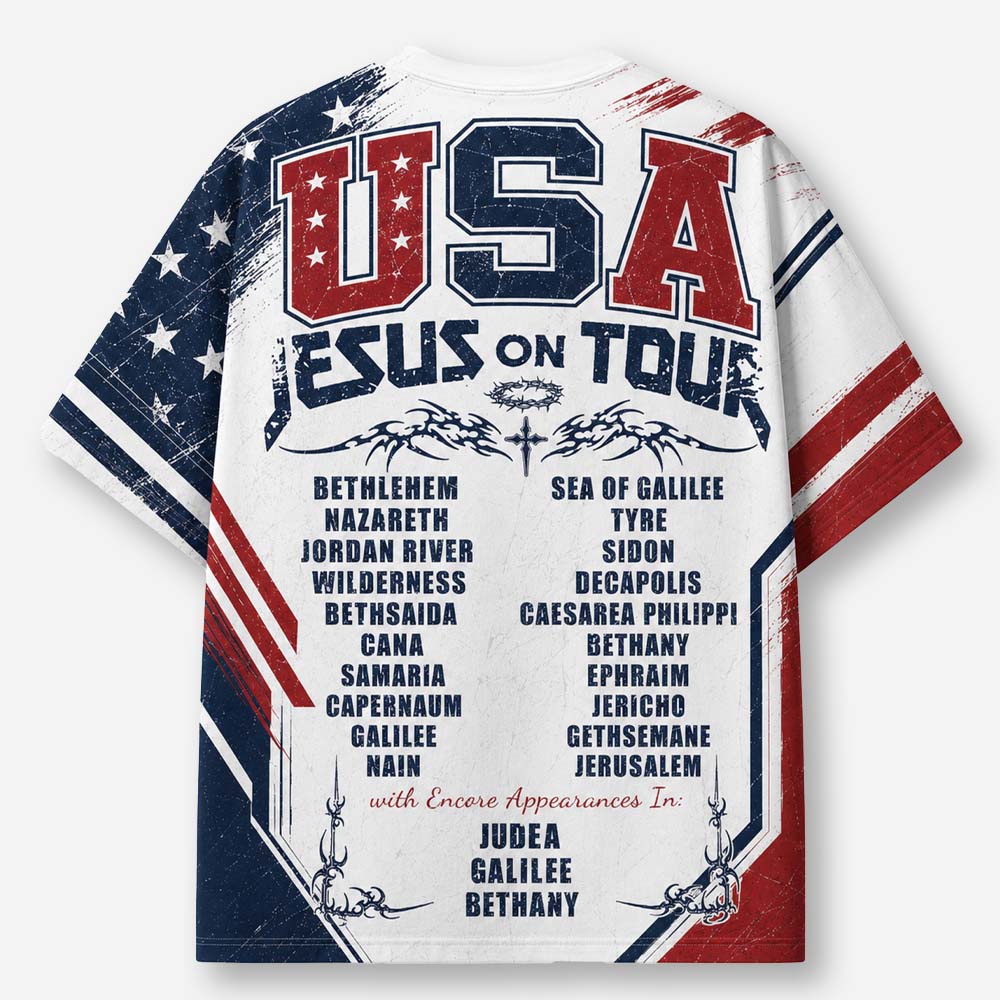 Tour List Eco Oversized Graphic Tees · GRS Certified