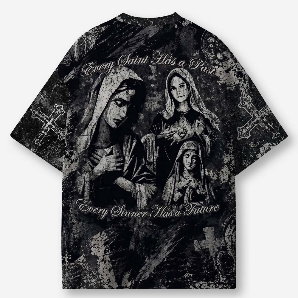 Gothic Veil Eco Oversized Graphic Tees · GRS Certified