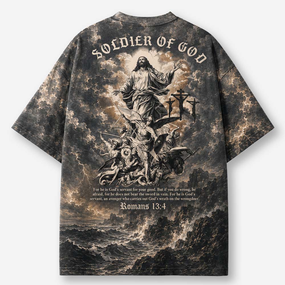 Heavenly Soldier Eco Oversized Graphic Tees · GRS Certified